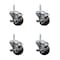 Service Caster 3 Inch High Temp Glass Filled Nylon 58 Inch Threaded Stem Caster Set with Brake SCC-TS20S314-GFNSHT-TLB-58212-4 - alternate 1